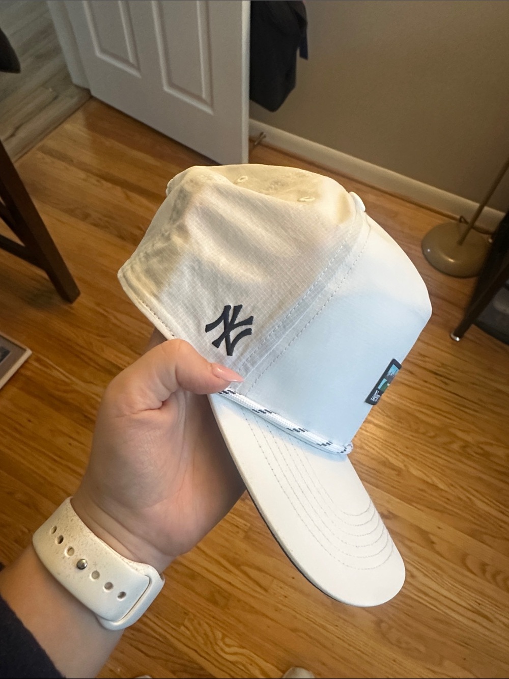 New York Rope-Trim Baseball Cap - Cream - Picture 5 of 6